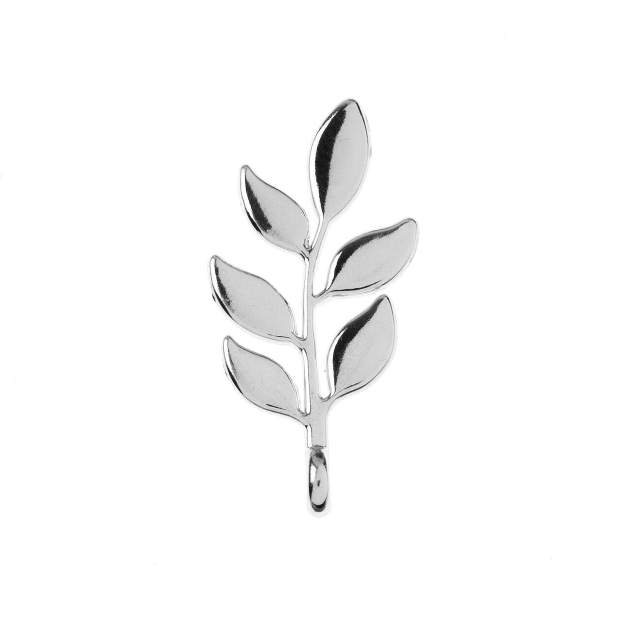 John Bead 24mm Silver Leaves Beadwork Pendants, 6ct.